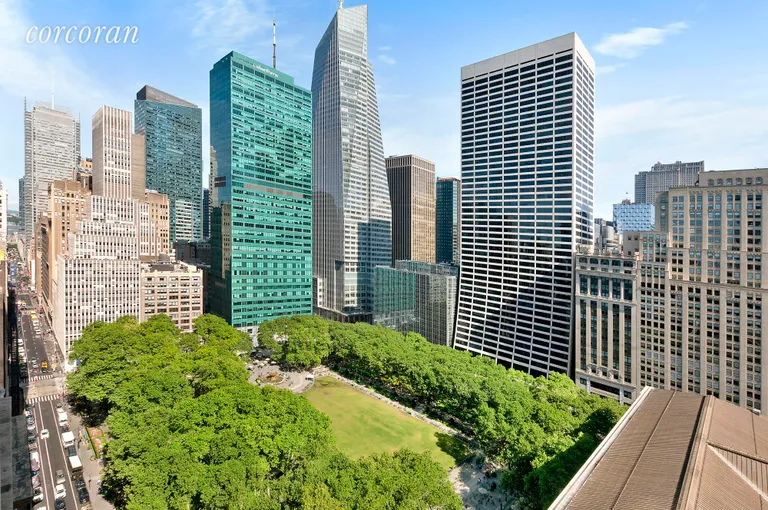 New York City Real Estate | View 16 West 40th Street, 23A | Unparalleled Views of Bryant Park | View 2