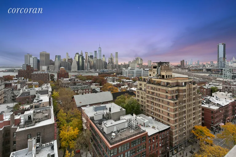 New York City Real Estate | View 75 Henry Street, 14L | Full city views from the full width terrace | View 6