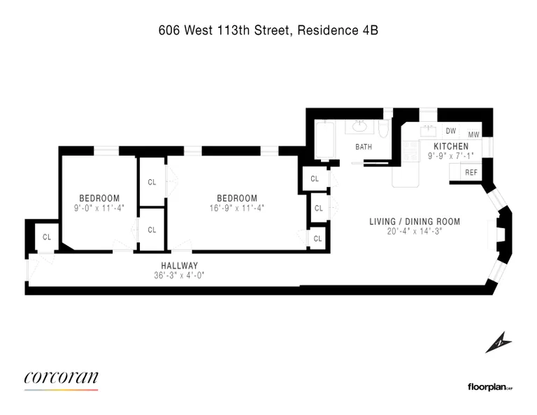 606 West 113th Street, 4B | floorplan | View 7