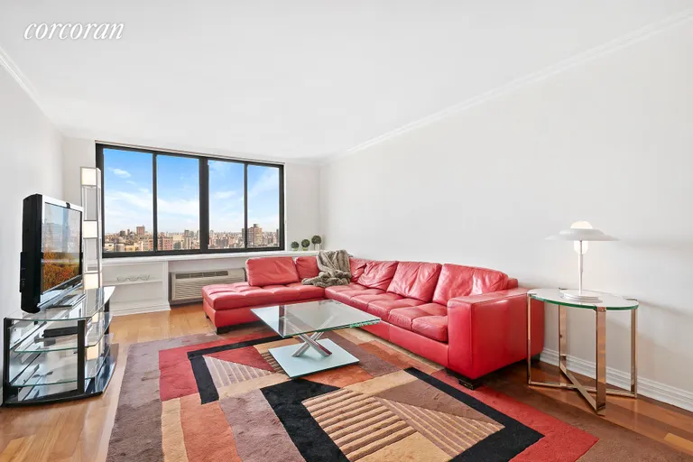New York City Real Estate | View 115 East 87th Street, 21A | Living Room - Open North Exposures | View 3
