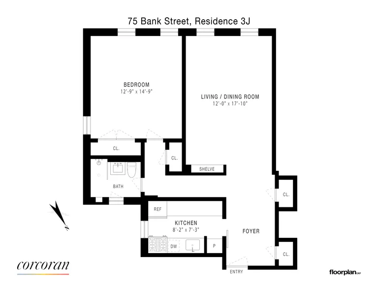 75 Bank Street, 3J | floorplan | View 7
