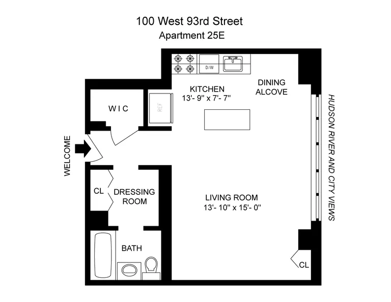 100 West 93rd Street, 25E | floorplan | View 10