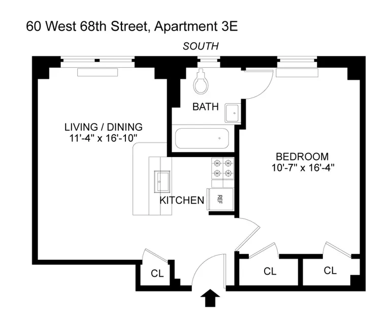 60 West 68th Street, 3E | floorplan | View 6