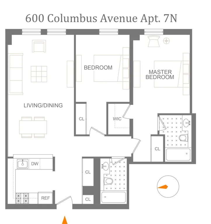 600 Columbus Avenue, 7N | floorplan | View 5