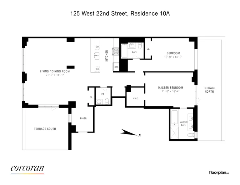 125 West 22nd Street, PH10A | floorplan | View 8