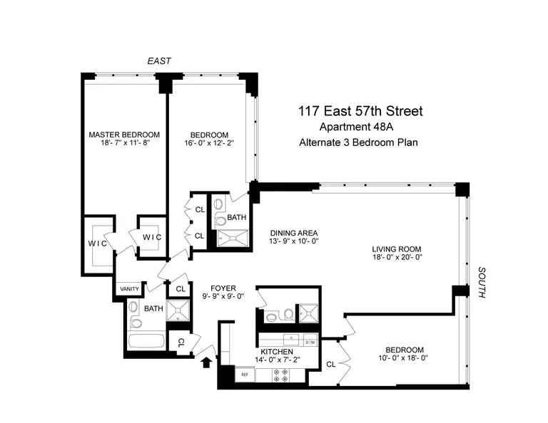 117 East 57th Street, 48A | floorplan | View 8