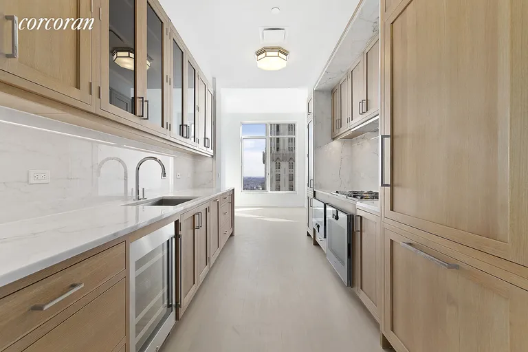 New York City Real Estate | View 30 Park Place, 63B | Windowed Eat-in Kitchen Top of the line appliances | View 5
