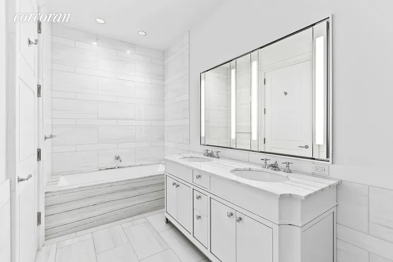 New York City Real Estate | View 30 Park Place, 63B | Marble Spa-like Bathroom | View 12