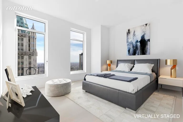 New York City Real Estate | View 30 Park Place, 63B | Master Bedroom | View 8