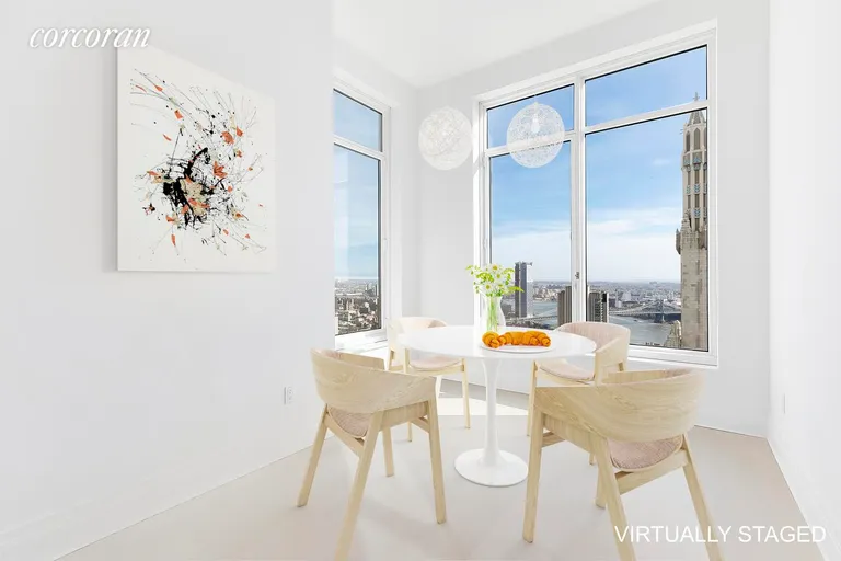 New York City Real Estate | View 30 Park Place, 63B | Eat-in Windowed Kitchen | View 6