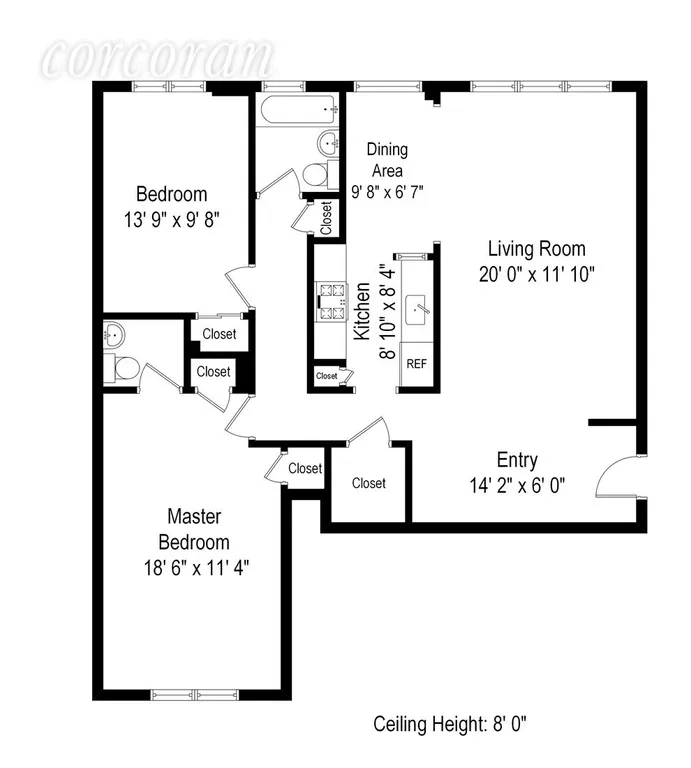 New York City Real Estate | View 30 Bay 29th Street, 2R | Floor Plan | View 10
