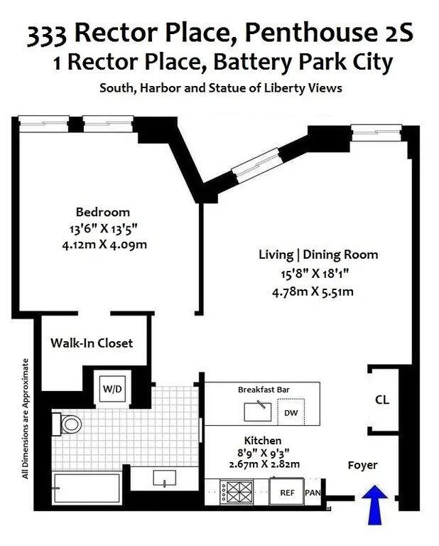 333 Rector Place, PH2S | floorplan | View 9