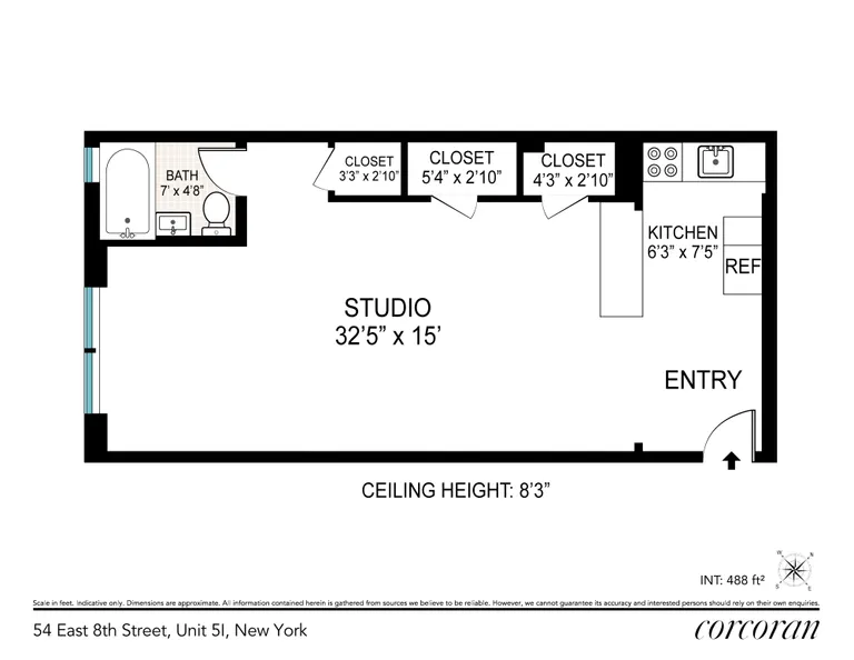 54 East 8th Street, 5I | floorplan | View 7