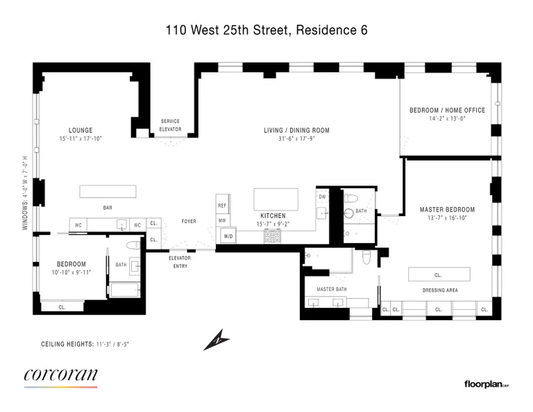 110 West 25th Street, 6 FL | floorplan | View 13