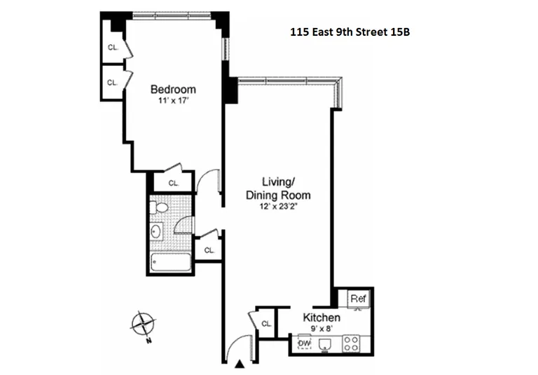 115 East 9th Street, 15B | floorplan | View 6