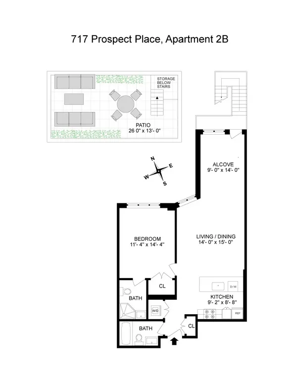 717 Prospect Place, 2B | floorplan | View 10