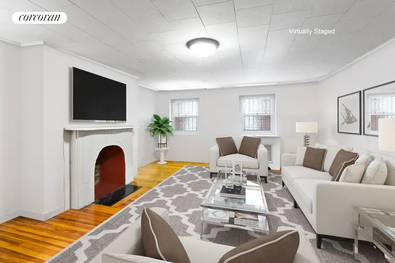 New York City Real Estate | View 16 Leroy Street | Living room in the owner's duplex-virtually staged | View 11