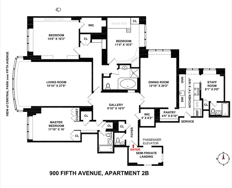 900 Fifth Avenue, 2B | floorplan | View 7