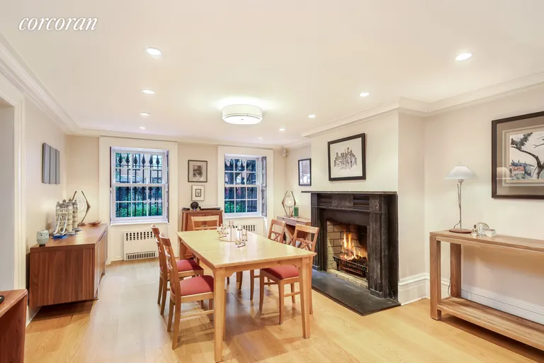 New York City Real Estate | View 65 Cranberry Street | Stunning Dining Room with Fireplace | View 8
