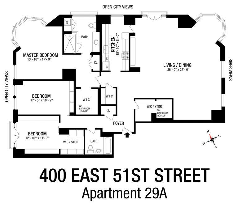 400 East 51st Street, 29A | floorplan | View 13