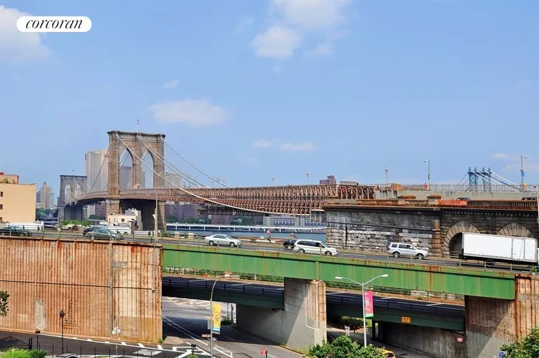New York City Real Estate | View 75 Poplar Street, 3E | Brooklyn Bridge view from living and dining rooms | View 4
