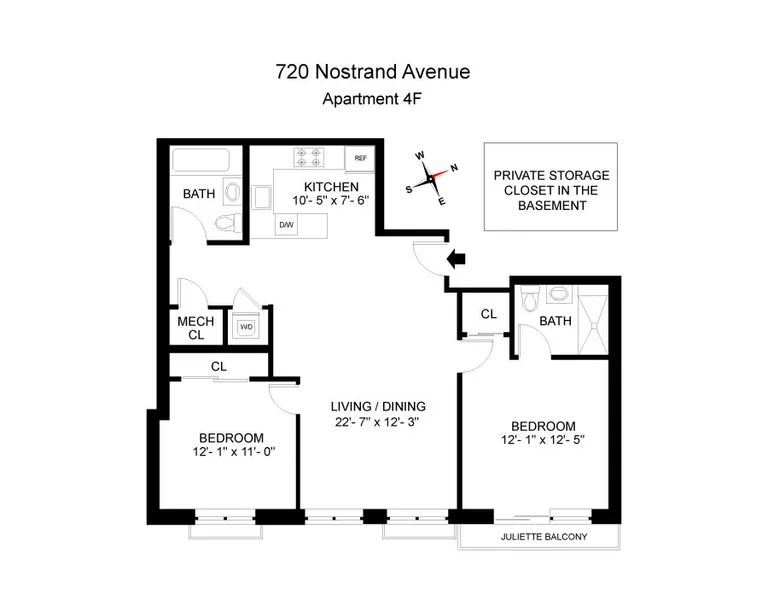 720 Nostrand Avenue, 4F | floorplan | View 1