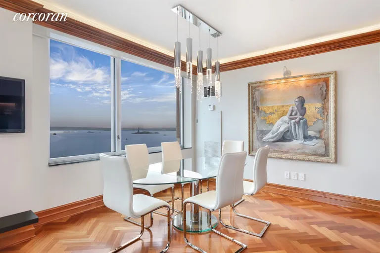 New York City Real Estate | View 10 West Street, 27E | Marble Master Bathroom | View 23