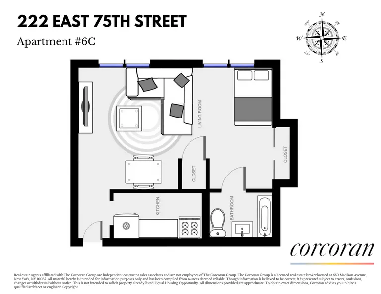 222 East 75th Street, 6C | floorplan | View 6
