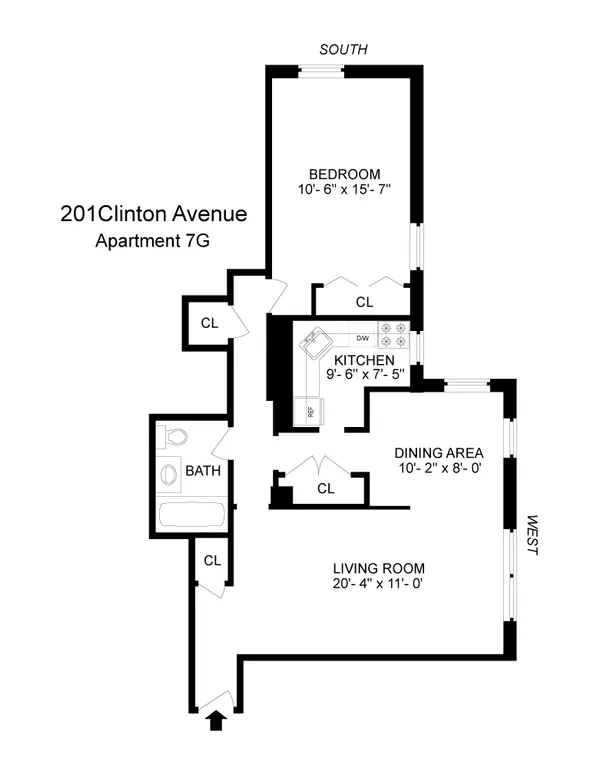 193 Clinton Avenue, 7G | floorplan | View 7
