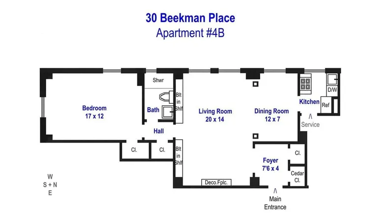 30 Beekman Place, 4B | floorplan | View 7