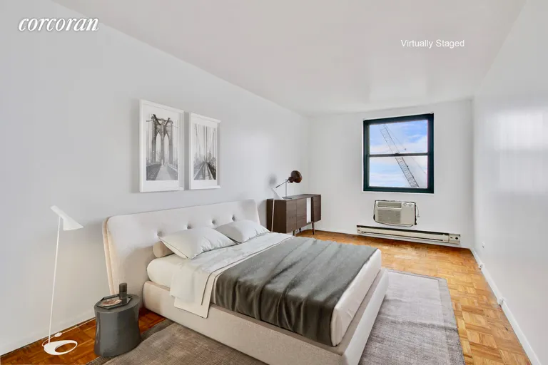 New York City Real Estate | View 379 West Street, 5B | Master Bedroom Virtually Staged | View 5