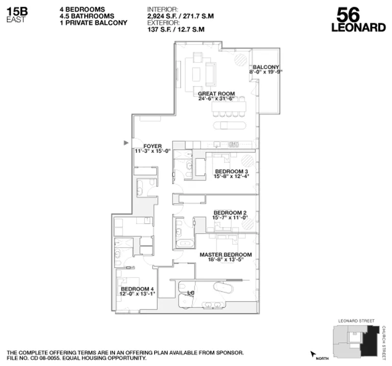56 Leonard Street, 15B EAST | floorplan | View 1