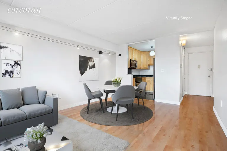 New York City Real Estate | View 300 West 110th Street, 16G | 300West110thStreetApt16GNewYork100262livingdiningfinal2 | View 2