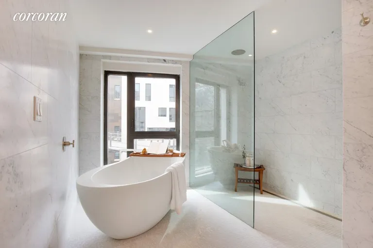 New York City Real Estate | View 90 Furman Street, N415 | Windowed 5-Piece Master Bath | View 6