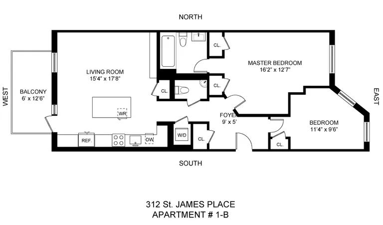 312 Saint James Place, 1B | floorplan | View 6