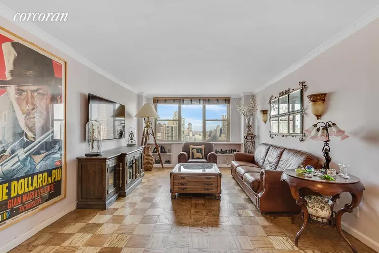 New York City Real Estate | View 301 East 79th Street, 31H | Living Room with area for Dining Table  | View 3