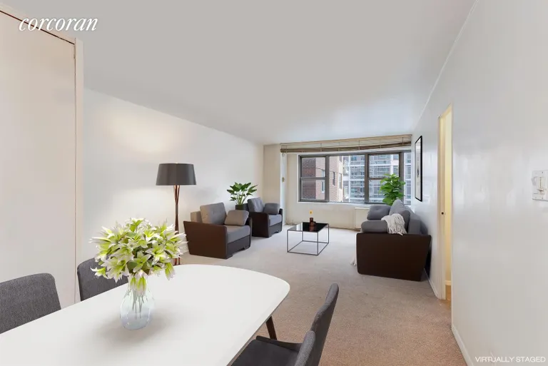 New York City Real Estate | View 360 East 72nd Street, A600 | Virtually Staged Living/Dining Room | View 3