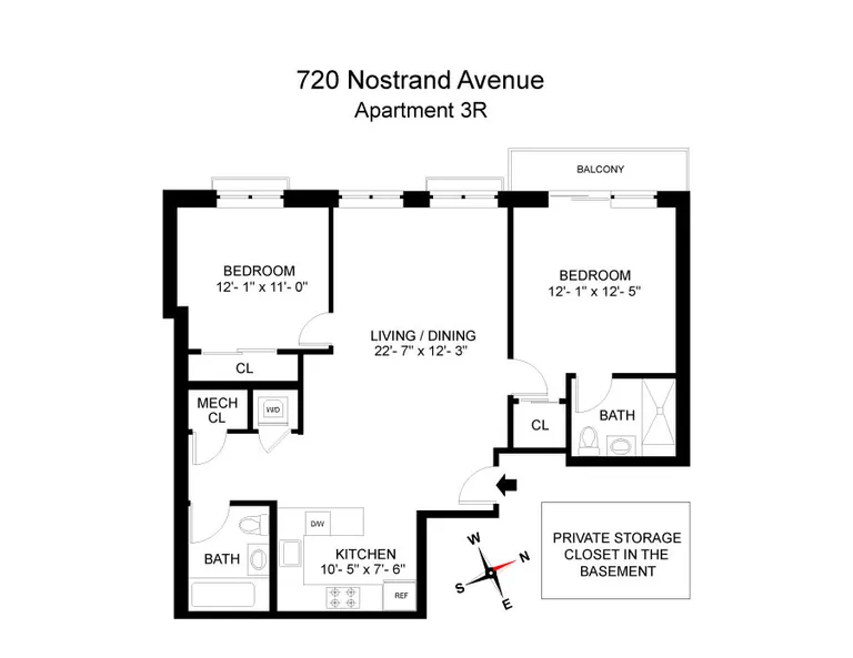 720 Nostrand Avenue, 3R | floorplan | View 1