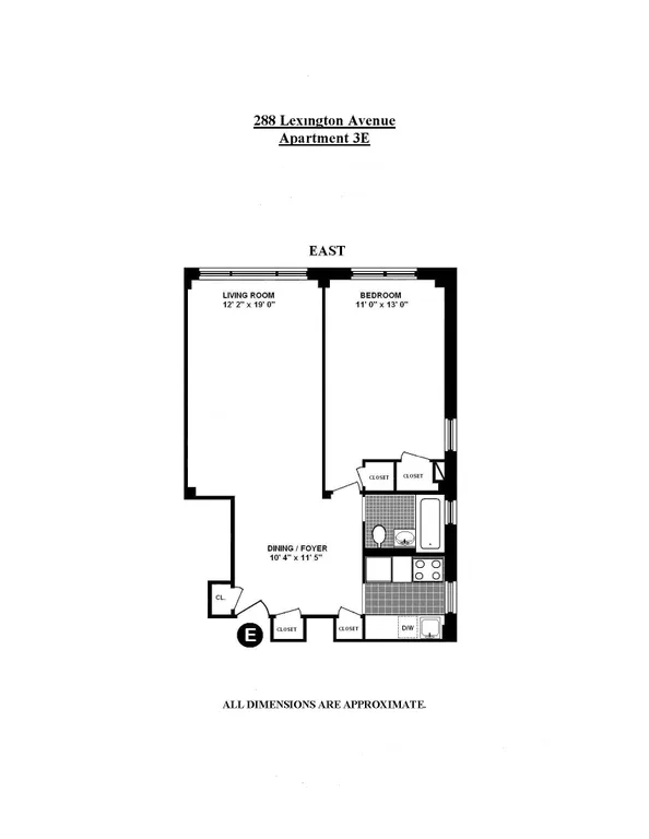 288 Lexington Avenue, 3E | floorplan | View 1