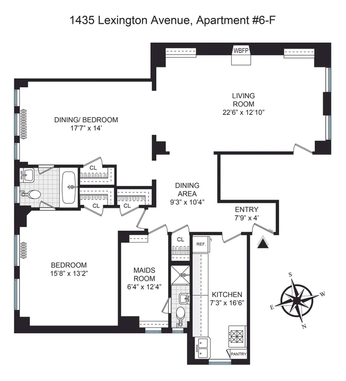1435 Lexington Avenue, 6F | floorplan | View 9
