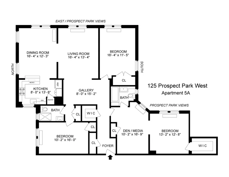 125 Prospect Park West, 5A | floorplan | View 11