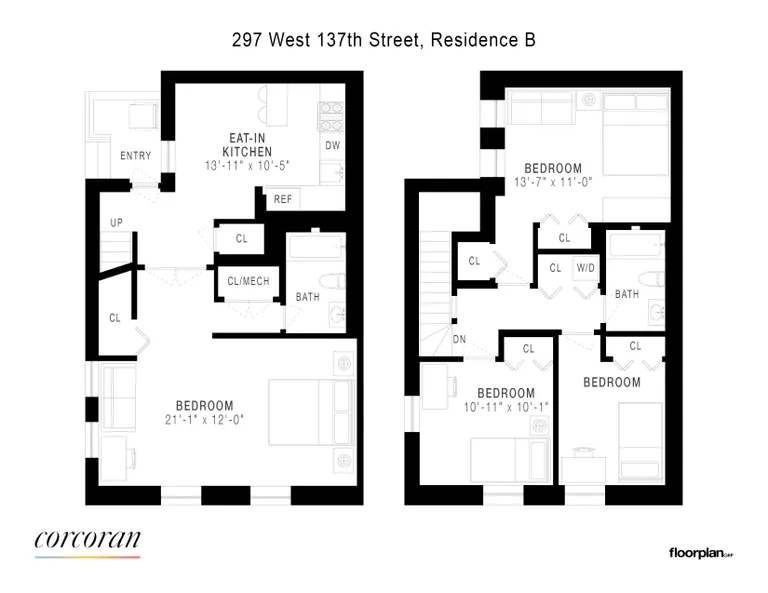 297 West 137th Street, B | floorplan | View 9