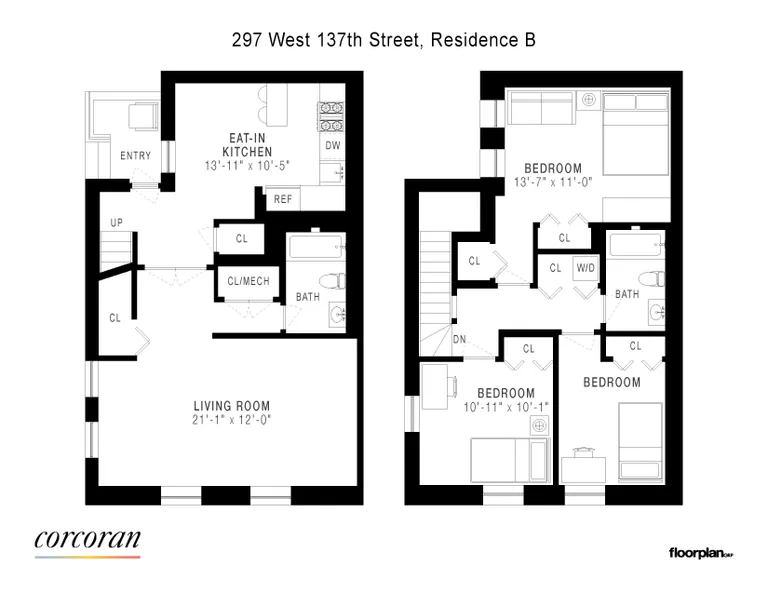 297 West 137th Street, B | floorplan | View 8