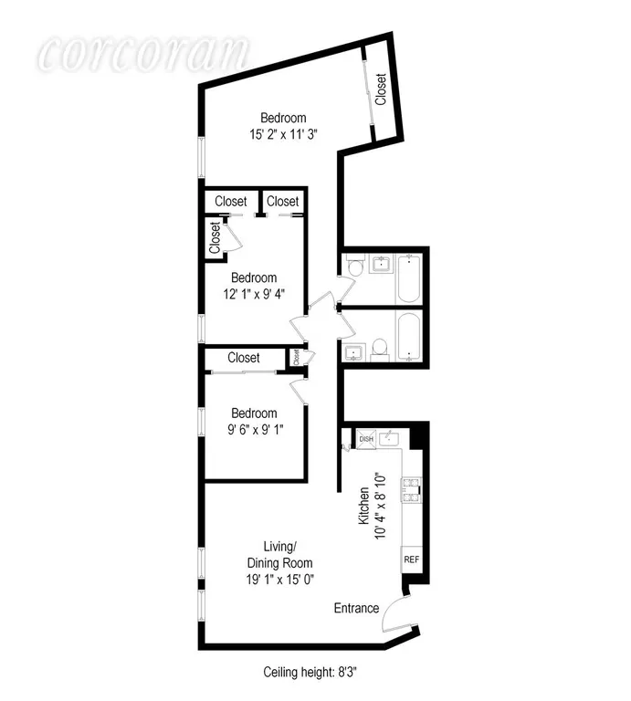 New York City Real Estate | View 353 OCEAN AVENUE, 2C | Floor Plan | View 6