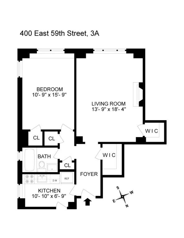 400 East 59th Street, 3A | floorplan | View 5