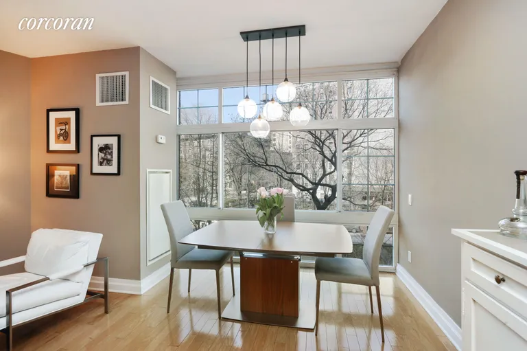 New York City Real Estate | View 272 West 107th Street, 4B | Dining Area with Straus Park Views! | View 2