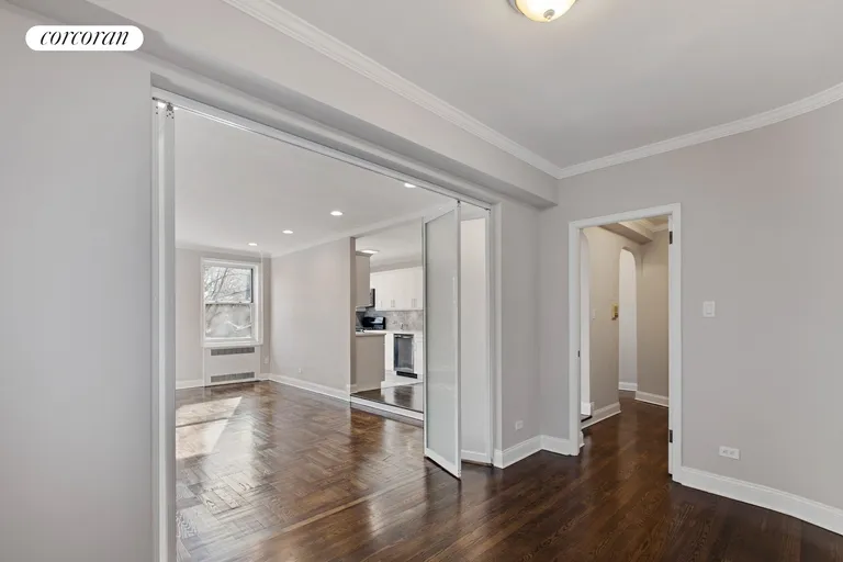 New York City Real Estate | View 1825 Foster Avenue, 2a | Folding doors separate the Flex Room | View 7