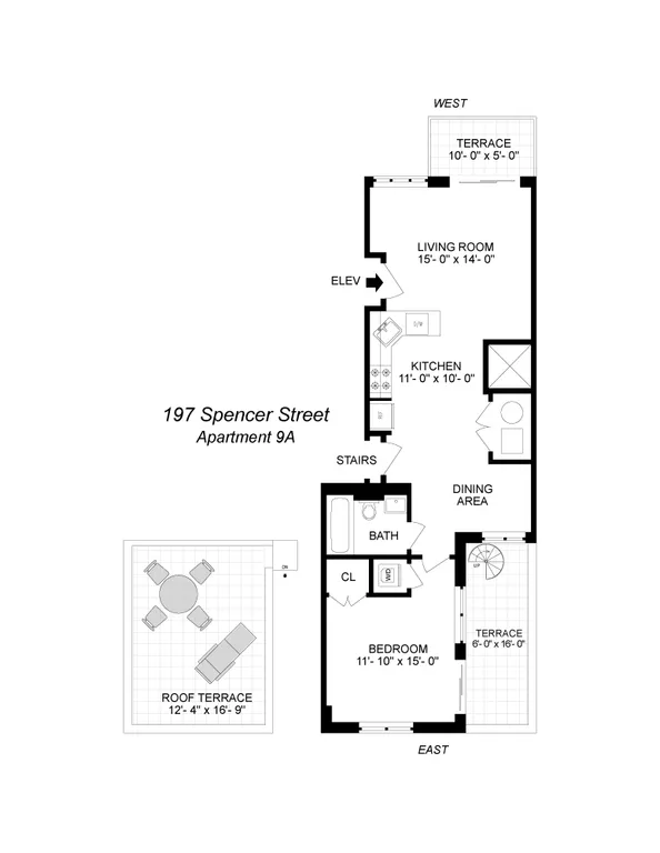 197 Spencer Street, 9A | floorplan | View 9