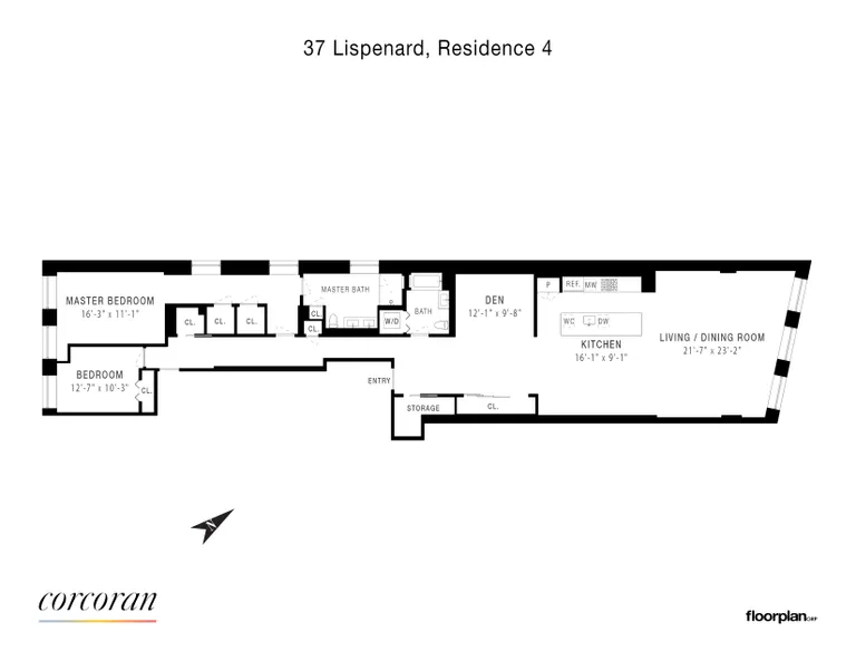 37 Lispenard Street, 4FL | floorplan | View 8