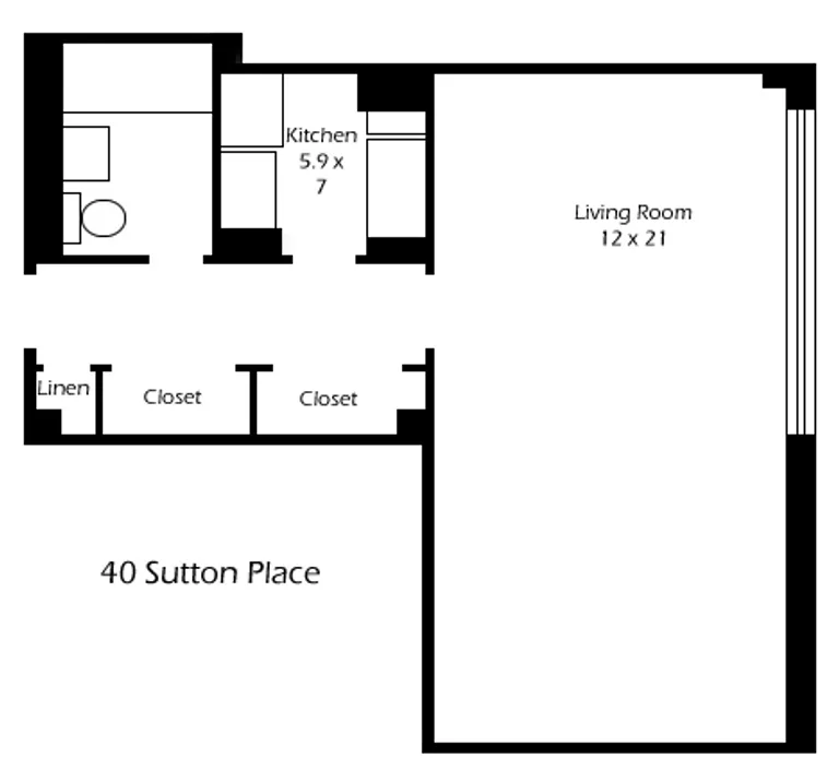 40 Sutton Place, 7C | floorplan | View 5
